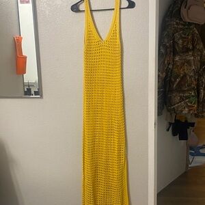 Yellow Knit Sleeveless Dress